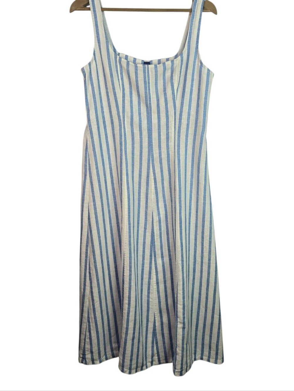 Old Navy Blue and White Striped Midi Dress